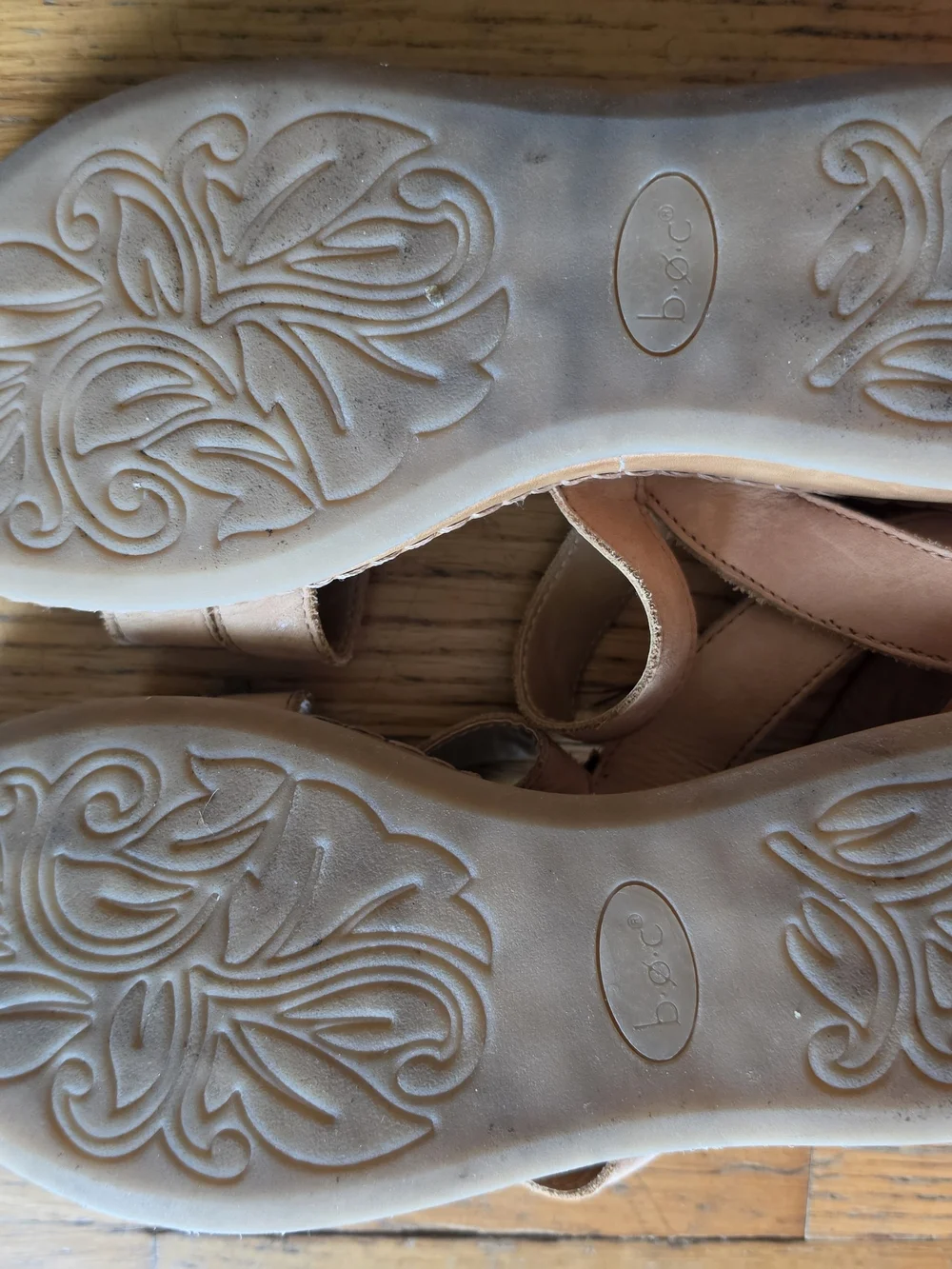 b.o.c Tan Leather Platform Sandals
